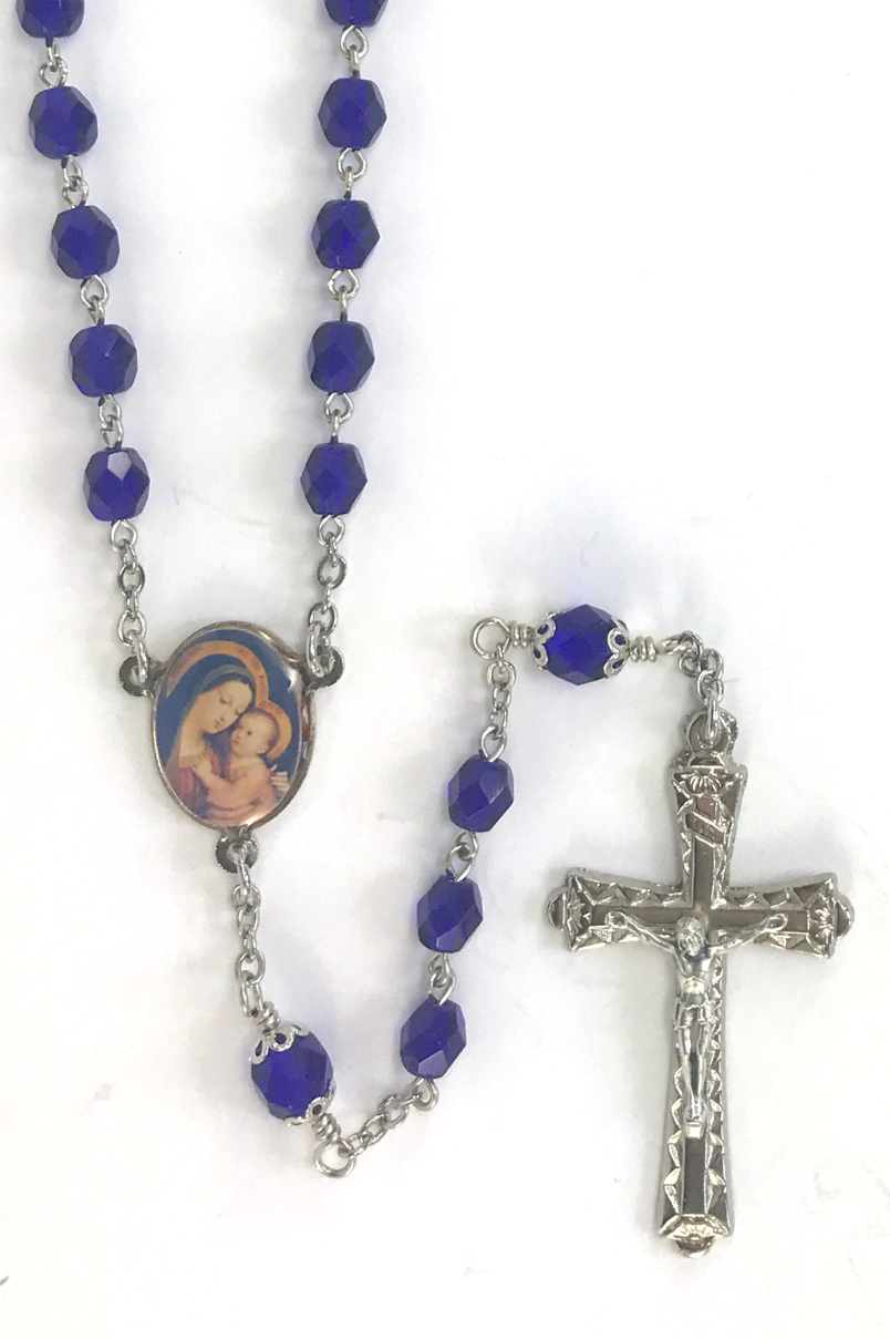 Deep Sapphire Blue Rosary | Our Lady of Grace Rosaries