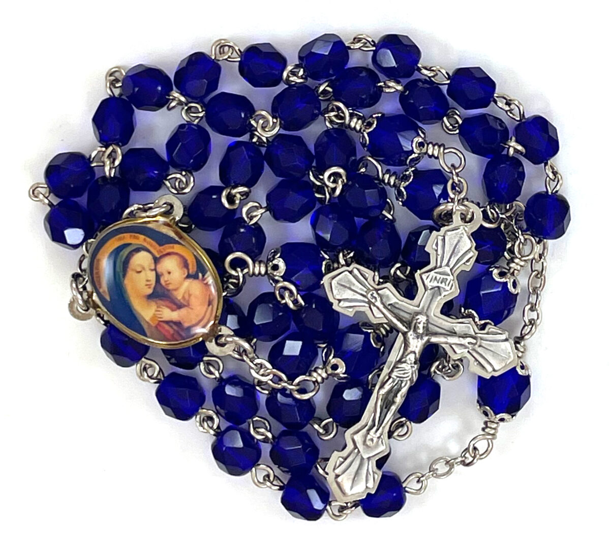 Deep Sapphire Blue Rosary: $32.99 (CAD)