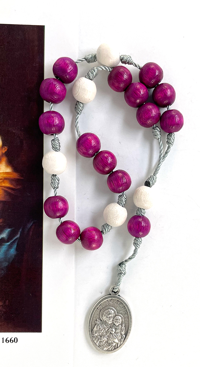 (Z097-2) Wood Bead Saint Joseph Chaplet: $8.99 (CAD)