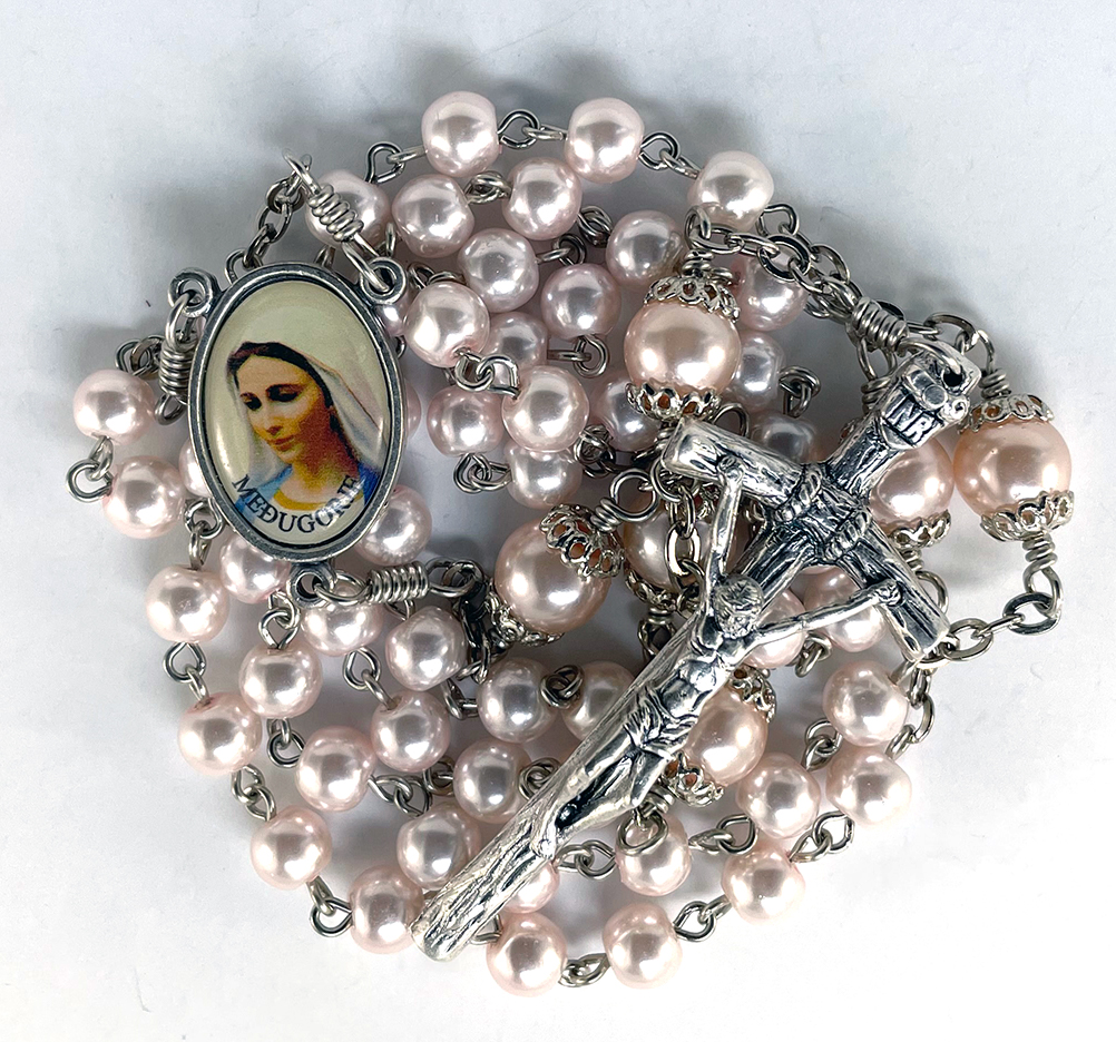 Medjugorje Glass Pearl Rosary