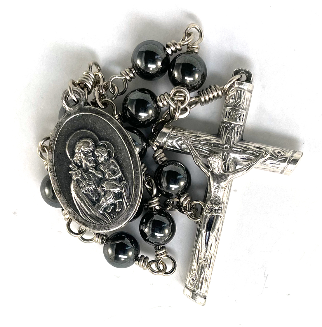 Saint Joseph Hematite Pocket Rosary: $14.99 (CAD)