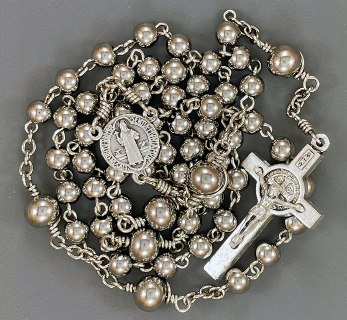 Saint Benedict Stainless Steel Bead Rosary: $42.99 (CAD)