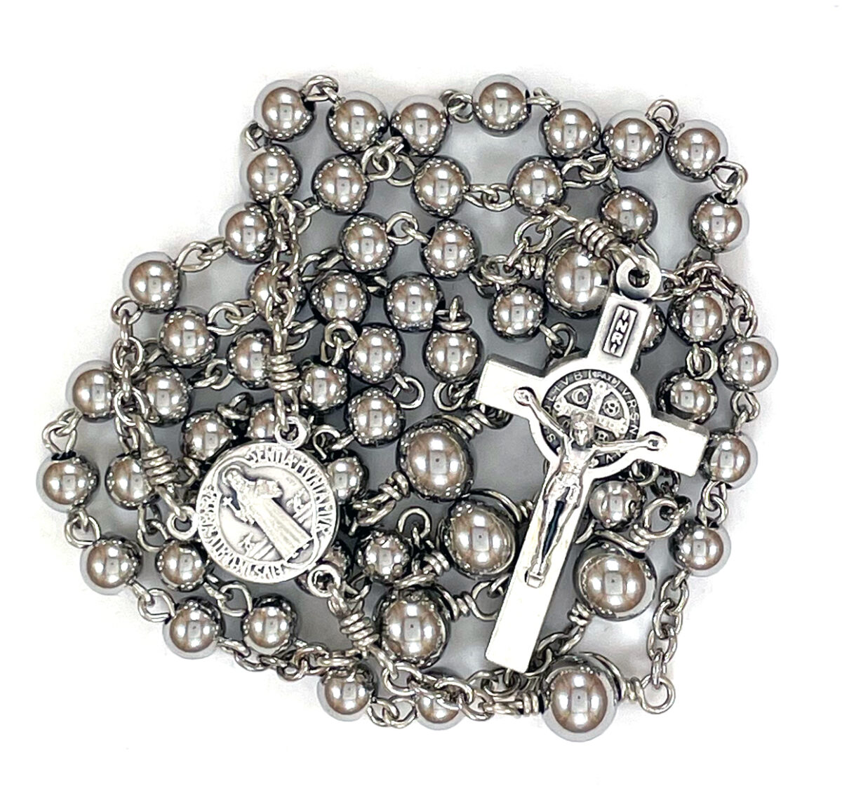 Saint Benedict Stainless Steel Bead Rosary: $42.99 (CAD)