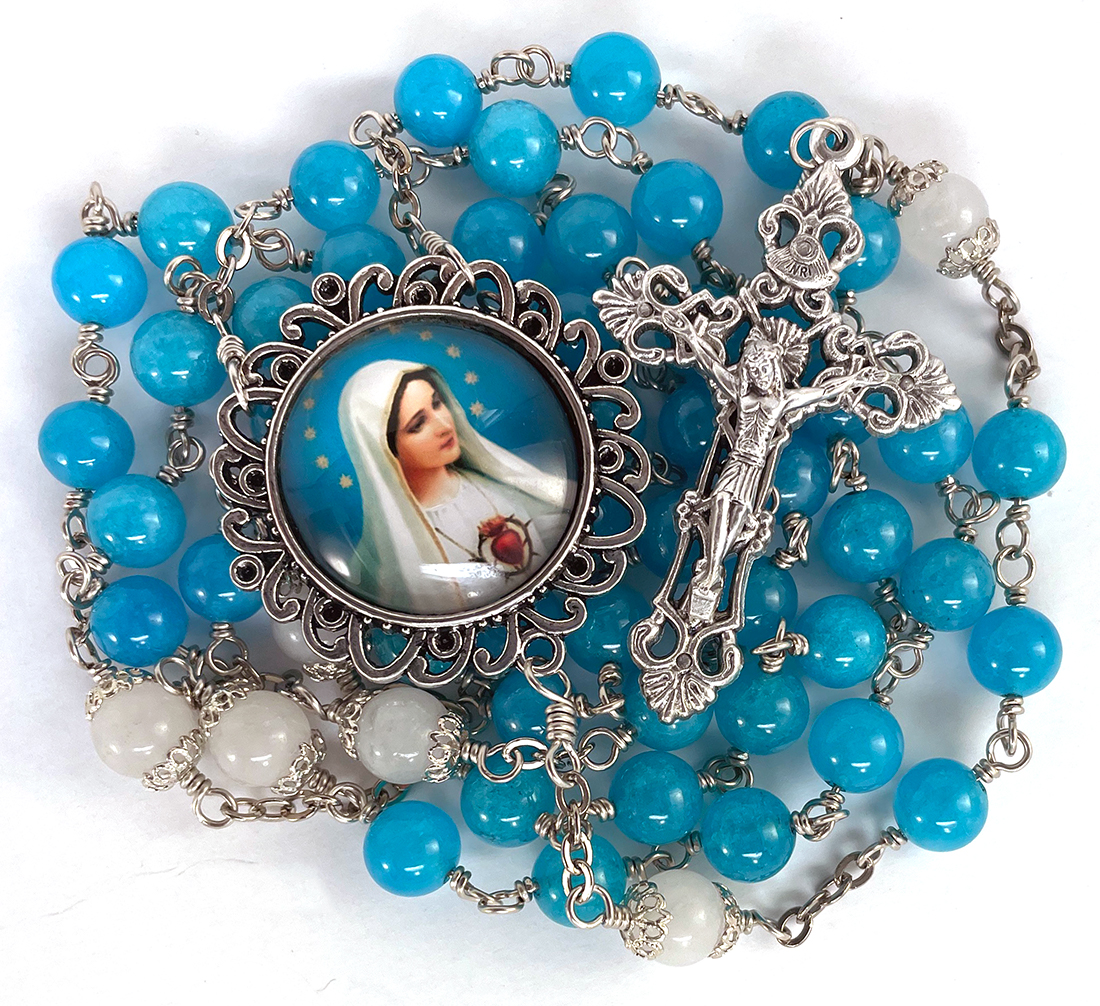 Glass Dome Immaculate Heart Rosary ($58.99 CAD)