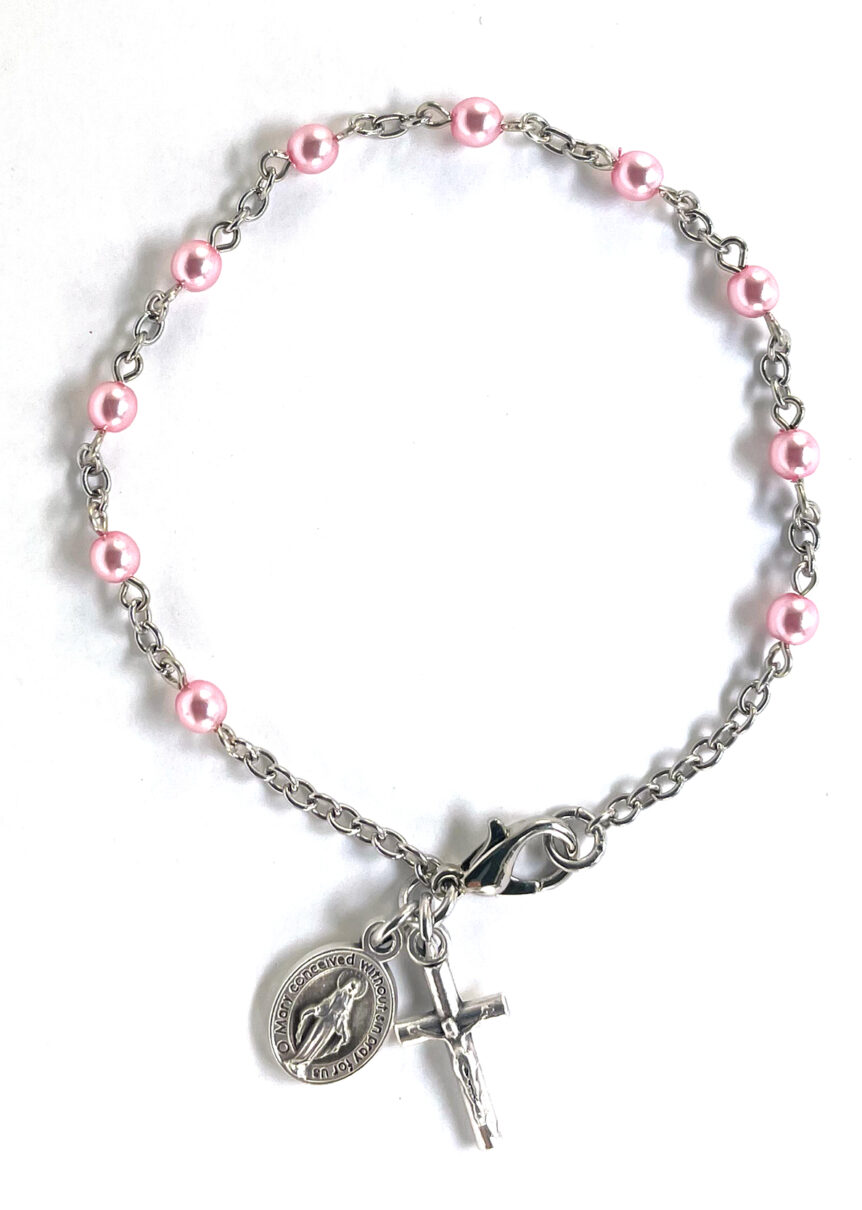 Pink Pearl Rosary Bracelet ($9.99 CAD)