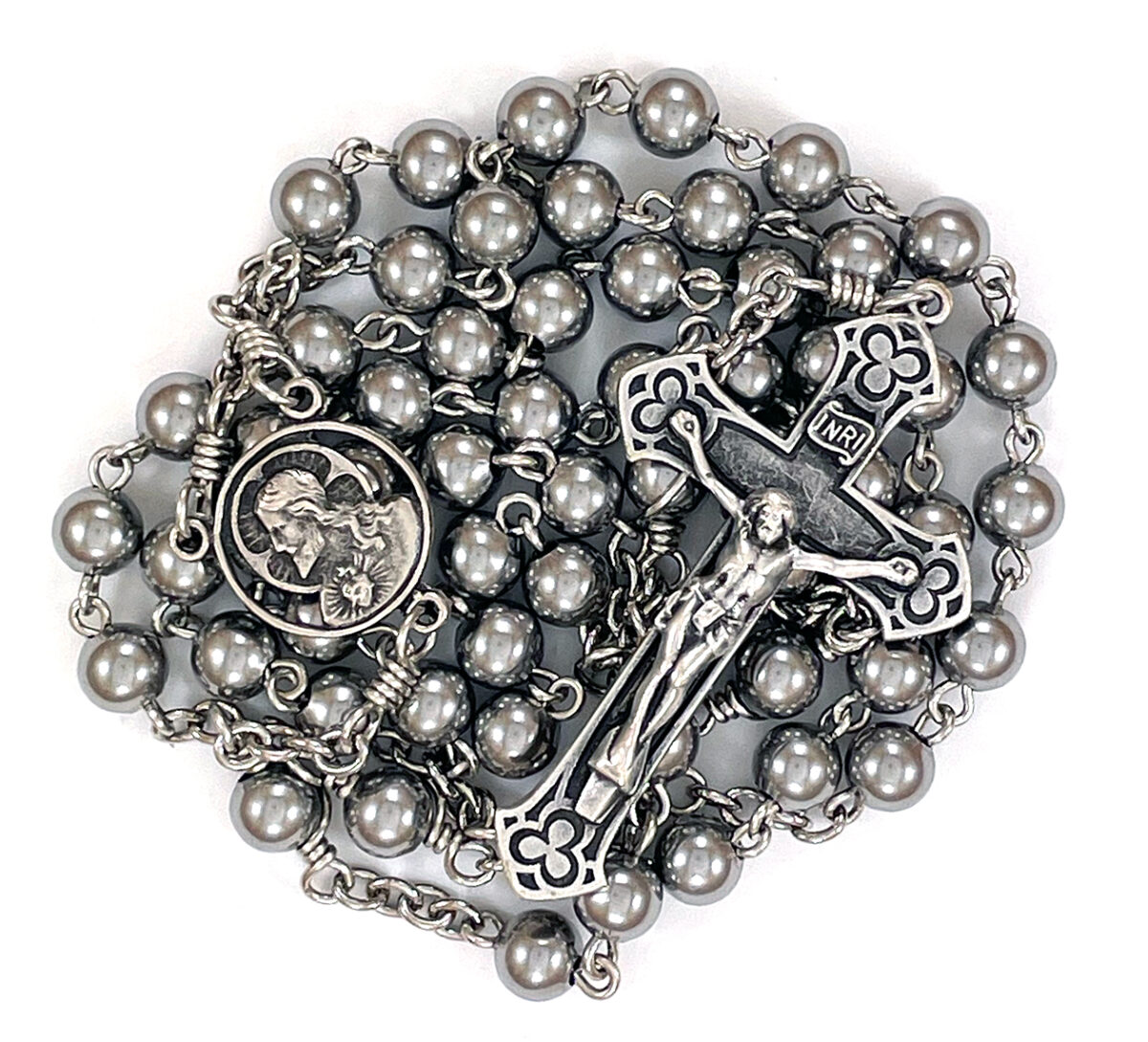 Stainless Steel Sacred Heart Rosary: $48.99 (CAD)