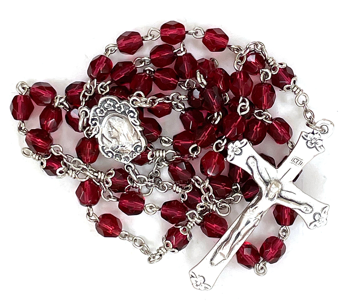 Cranberry Glass Rosary ($35.99 CAD)