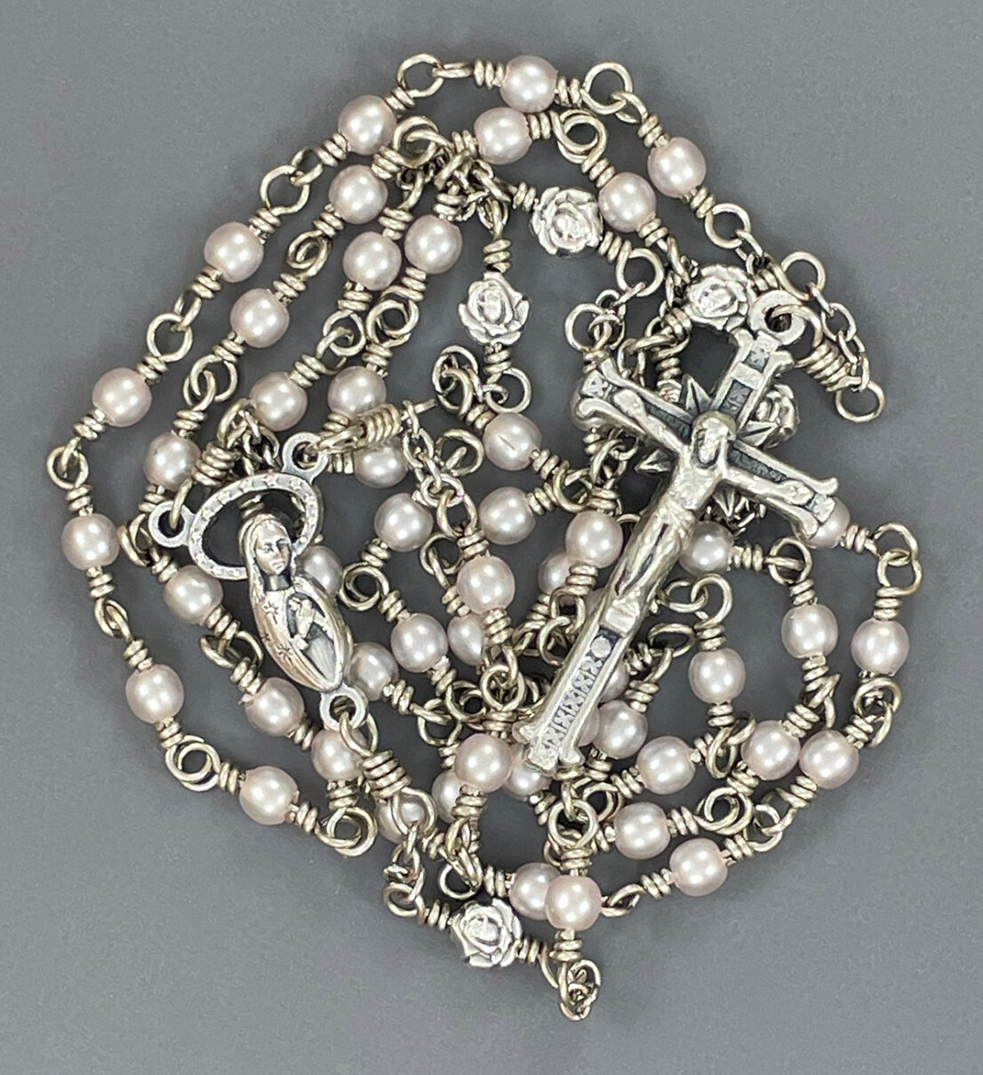 Lilac Glass Pearl Rosary: $32.99 (CAD)