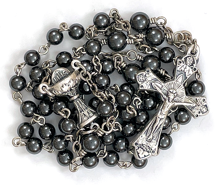 Hematite Communion Rosary: $31.99 (CAD)