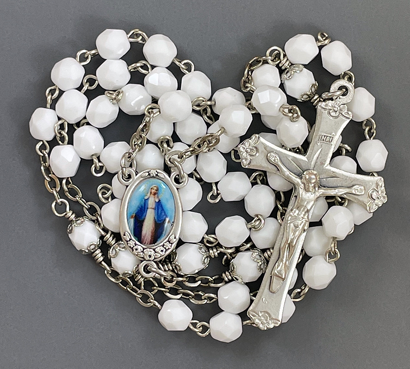 White Our Lady of Grace Rosary ($31.99 CAD)