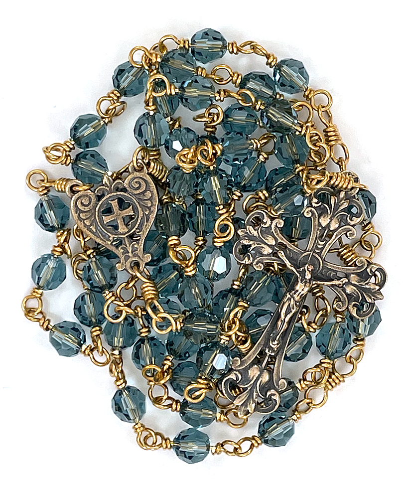 Bronze Rosary with Austrian Crystals ($144.99 CAD)