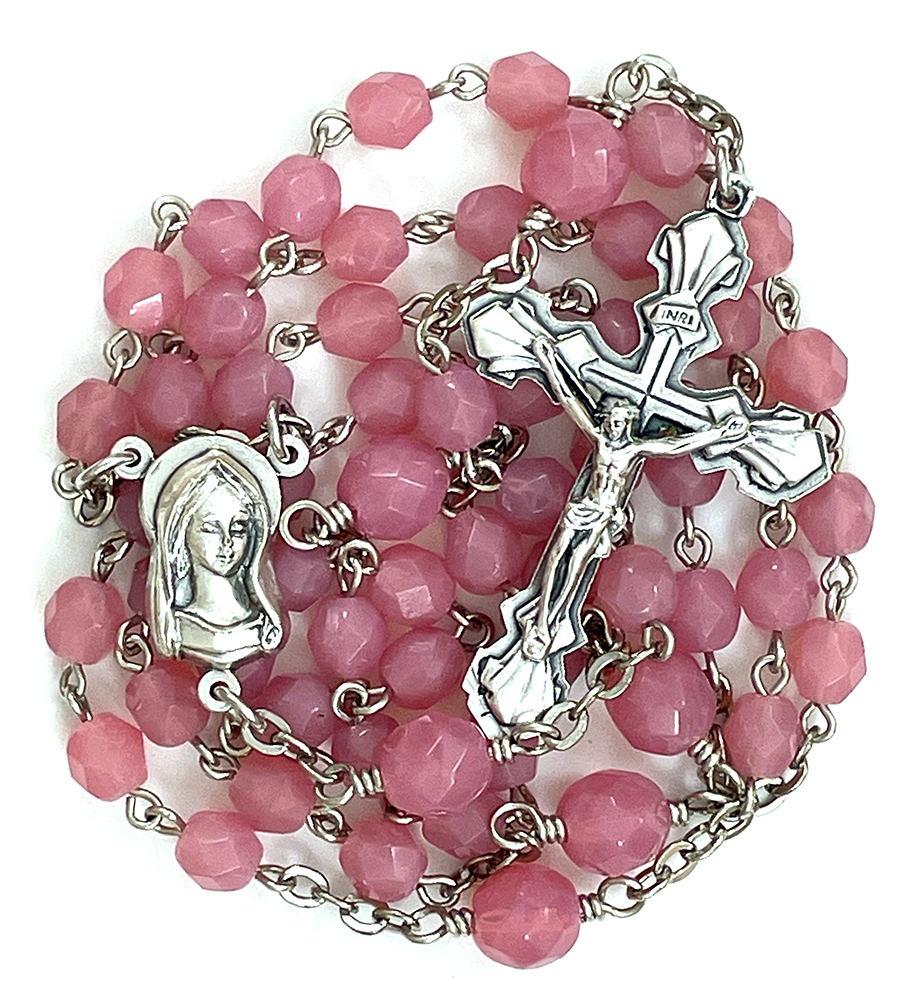 Rich Opal Pink Rosary: $31.99 (CAD)