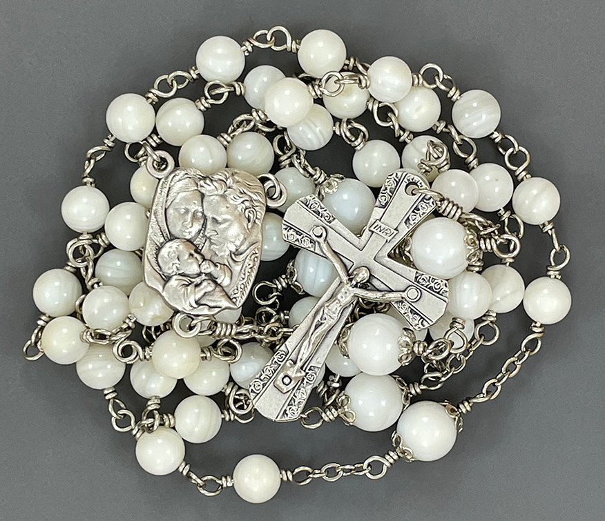 Holy Family Mother of Pearl Rosary: $68.99 (CAD)