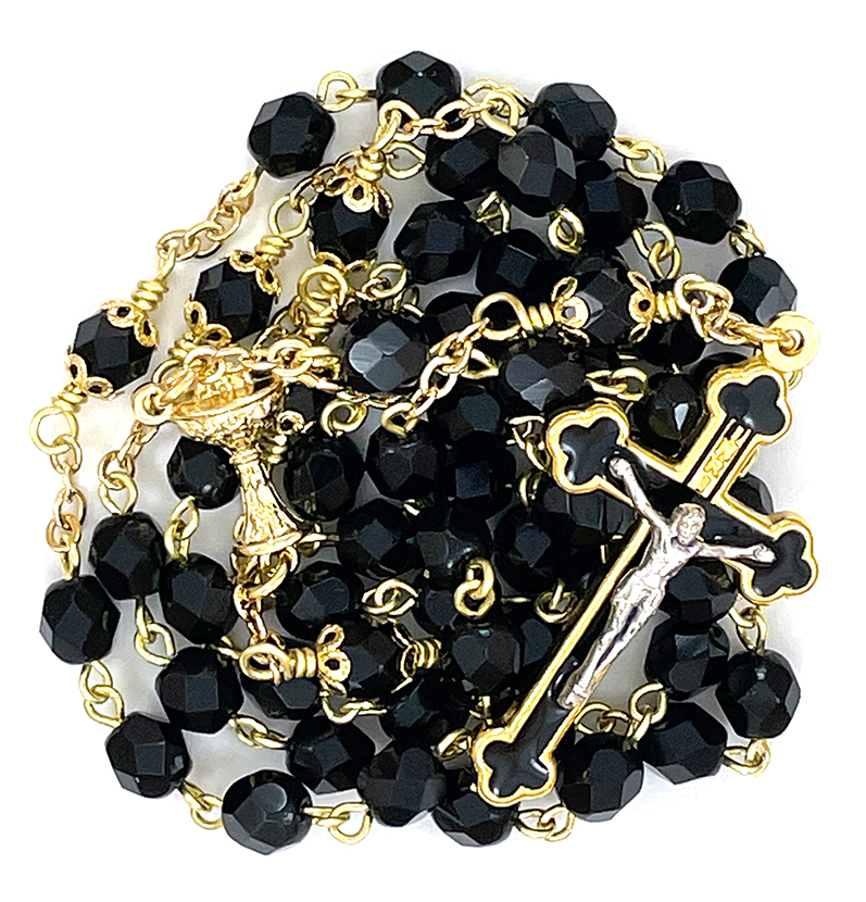 Black and Gold Communion Rosary