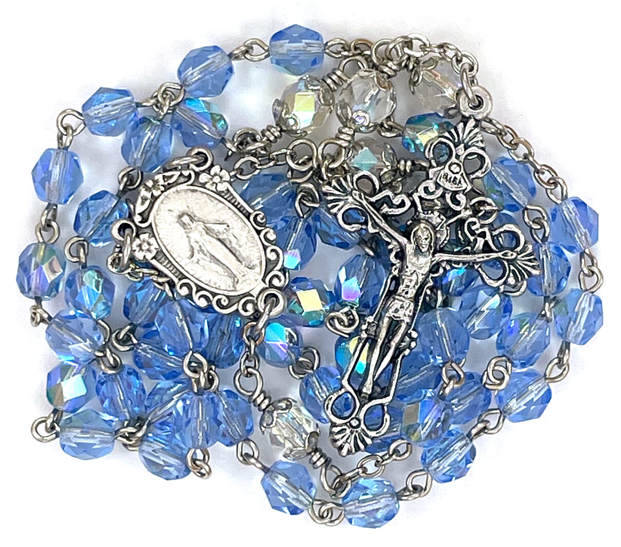 Blue Miraculous Medal Rosary ($30.99 CAD)