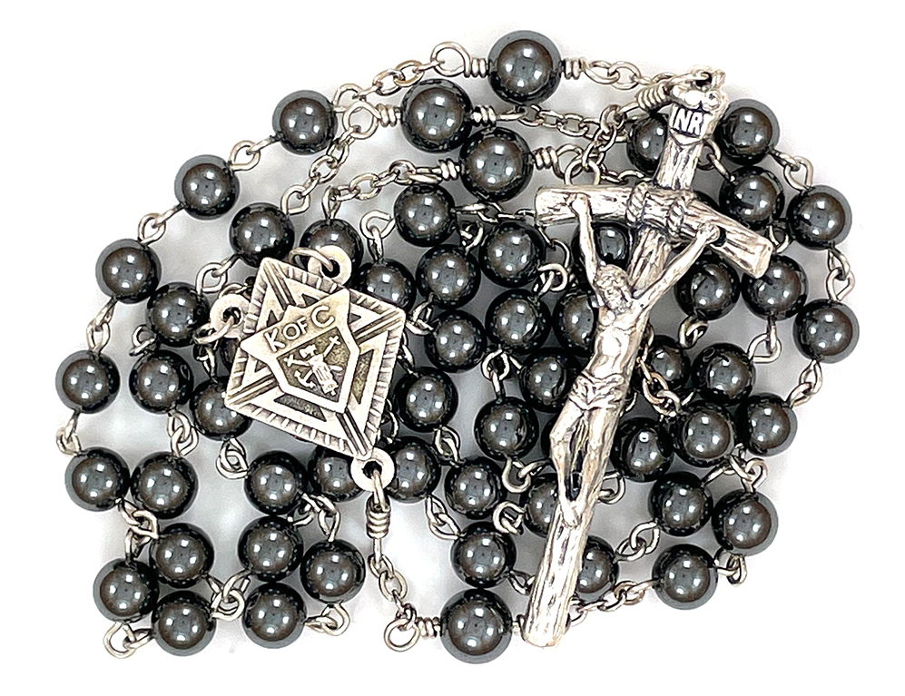 Hematite Knights of Columbus Rosary: $38.99 (CAD)