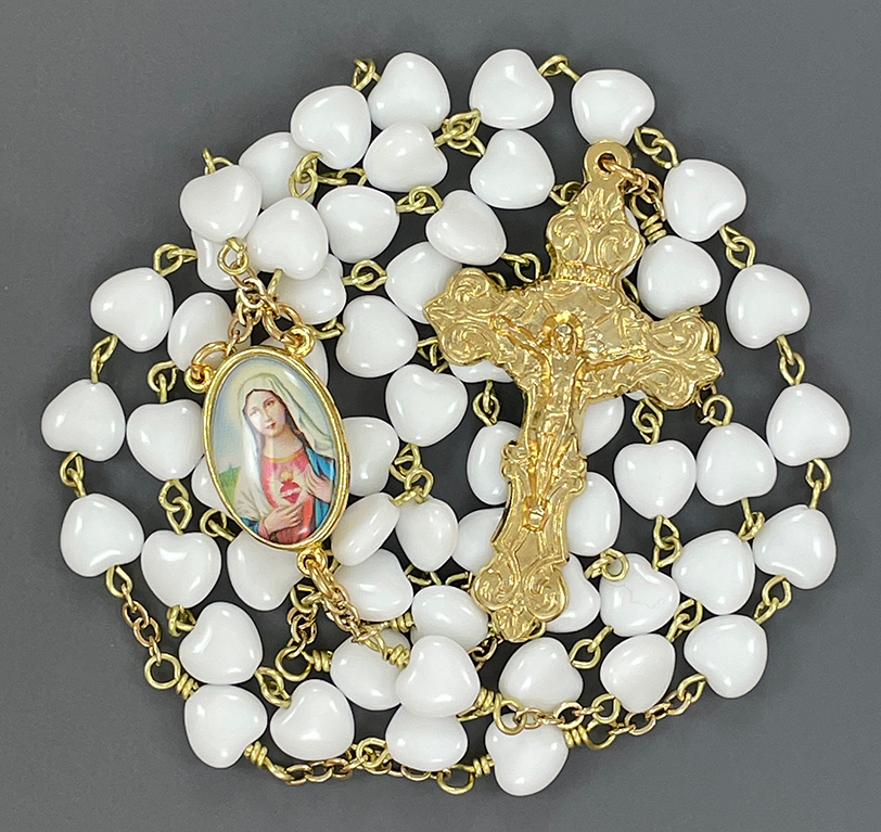 White Immaculate Heart Rosary ($28.99 CAD)