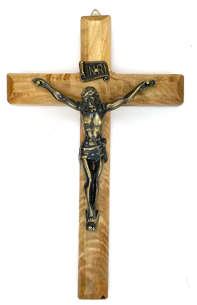 Round Cut Curly Maple Crucifix ($24.99 CAD)