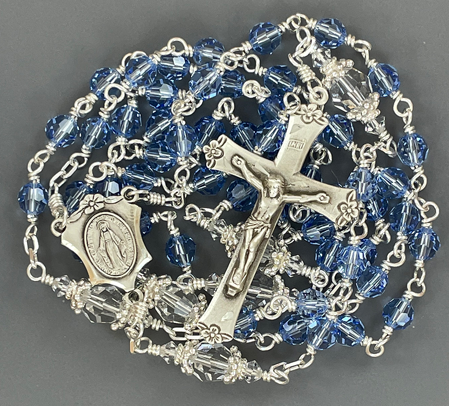 Light Sapphire Austrian Rosary ($390.99 CAD)