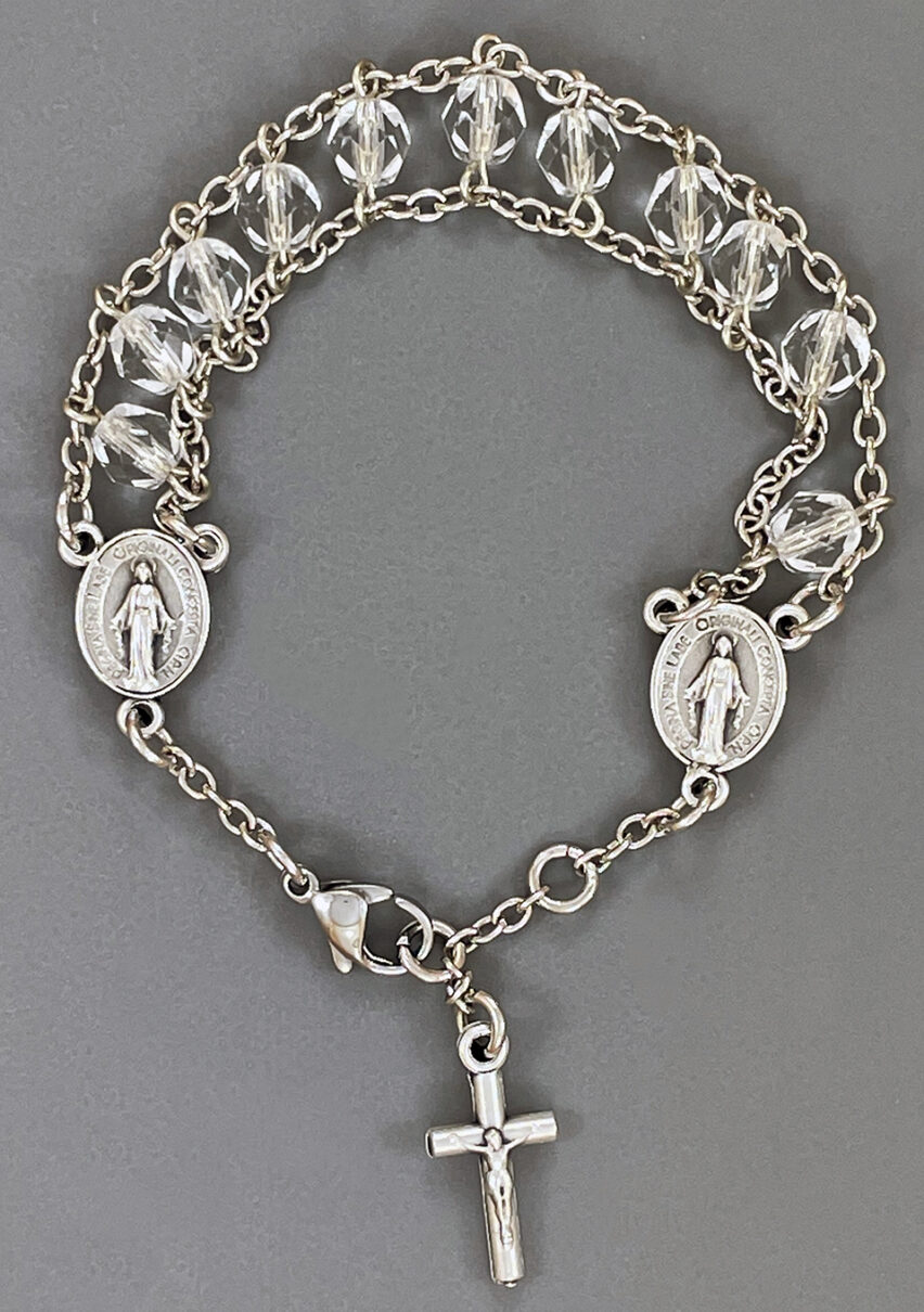 Clear Glass Ladder Rosary Bracelet: $16.99 (CAD)