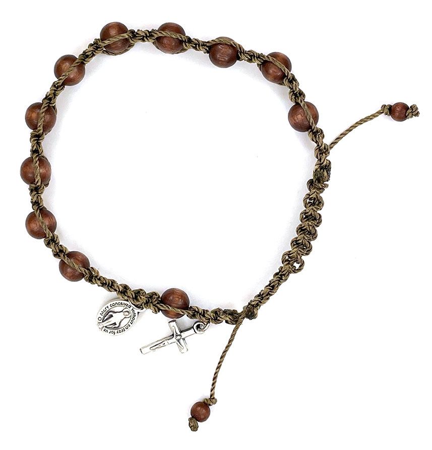 Brown Euro Wood Rosary Bracelet: $10.99 (CAD)