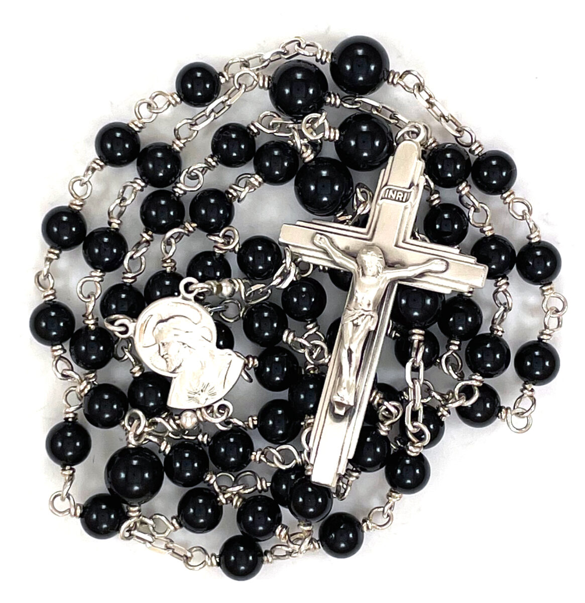 Sterling Silver Onyx Gemstone Rosary: $314.99 (CAD)