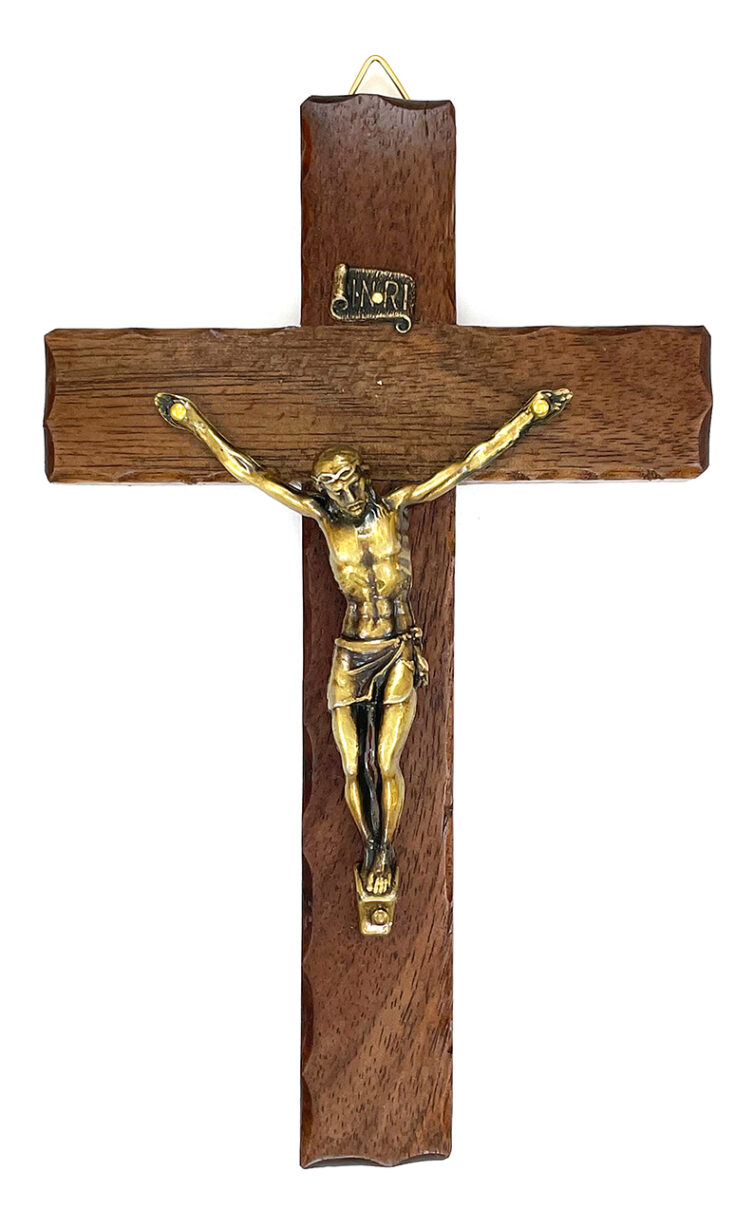 6-Inch Notched Border Walnut Crucifix ($19.99 CAD)
