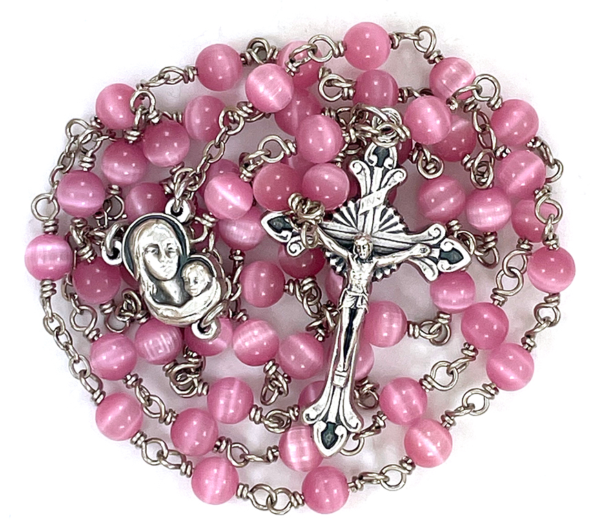 Pink Cat’s Eye Rosary: $42.99 (CAD)