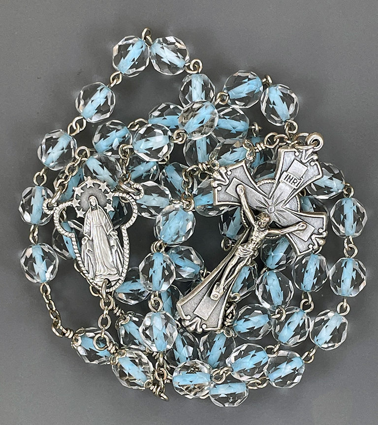 Touch of Blue Rosary: $29.99 (CAD)