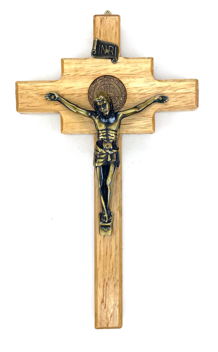 Bronze and Hardwood Saint Benedict Crucifix ($32.99 CAD)