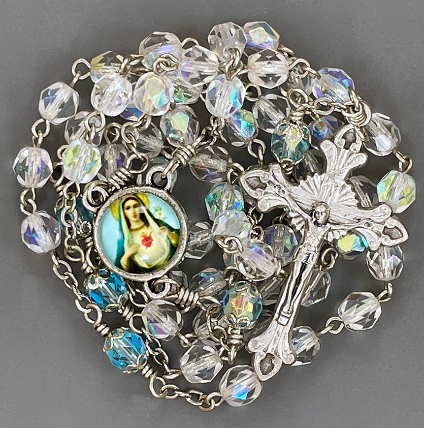 Blue Accent Immaculate Heart Rosary: $31.99 (CAD)