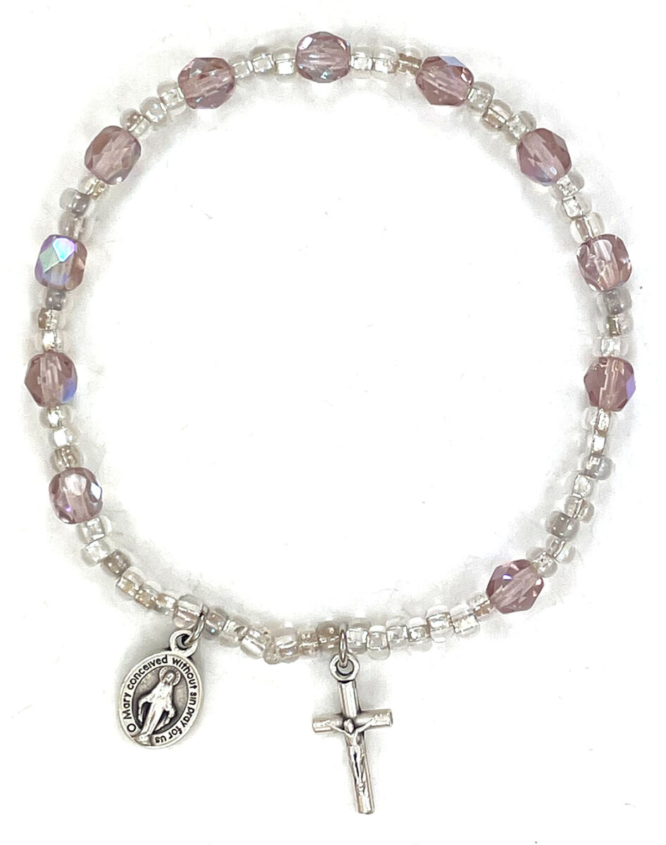 Purple Sparkle Stretch Rosary Bracelet: $9.99 (CAD)