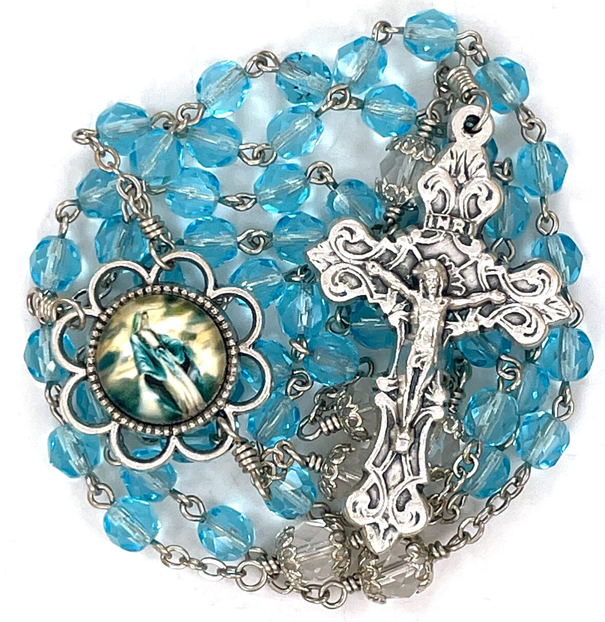 Our Lady of Grace Aqua Rosary ($32.99 CAD)