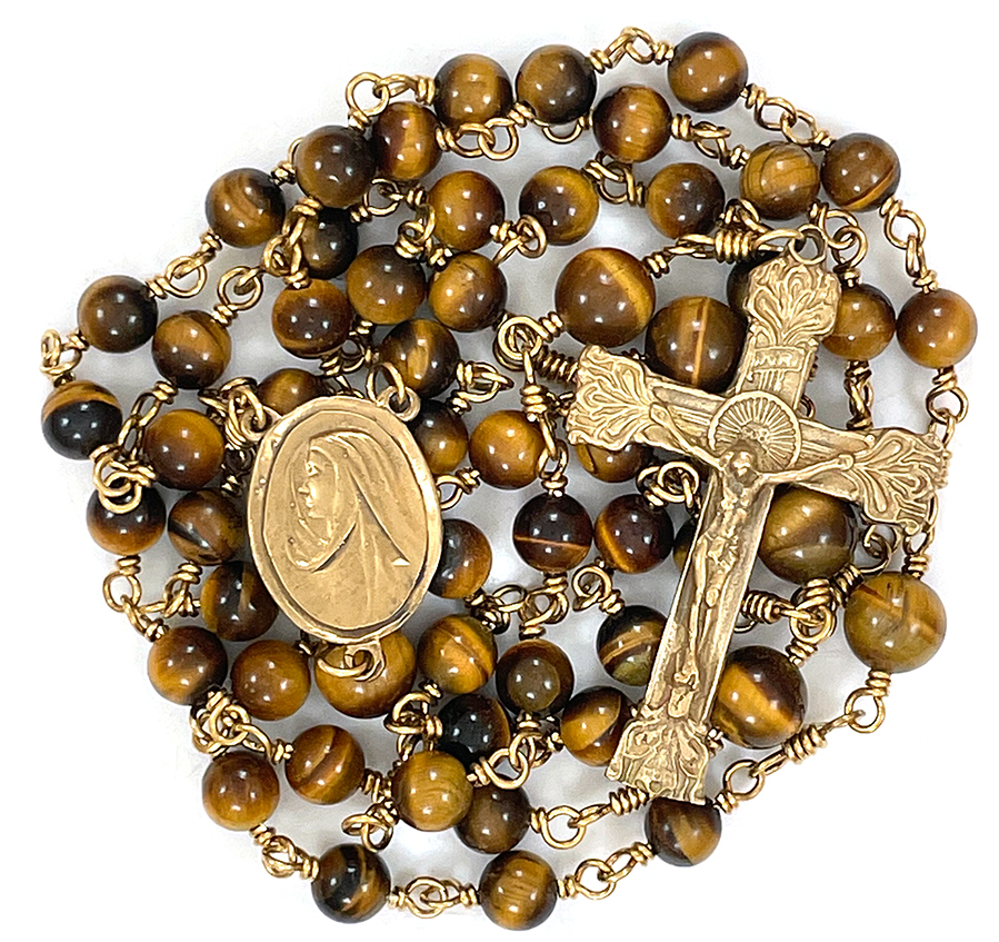 Tiger Eye Bronze Rosary ($130.99 CAD)