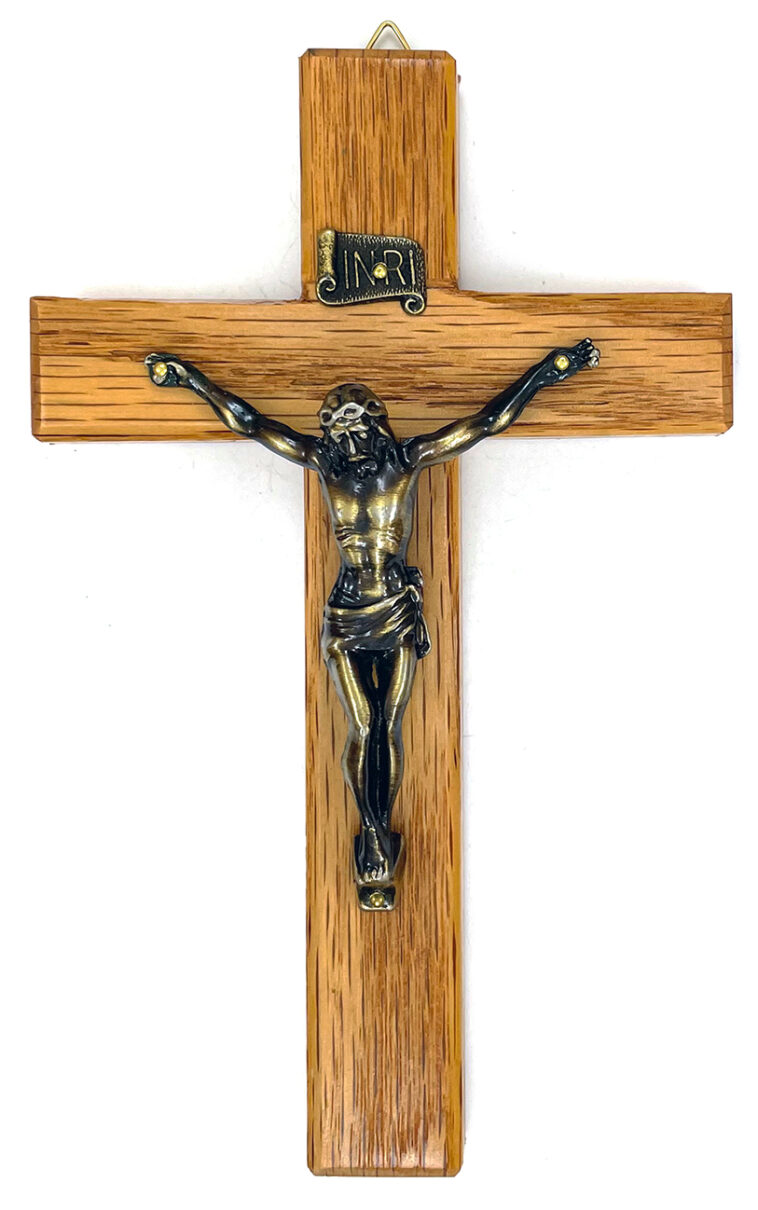 The Wide Cut Oak Crucifix ($23.99 CAD)