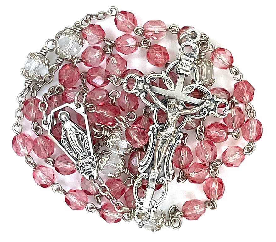 Misty Rose Pink Rosary: $32.99 (CAD)