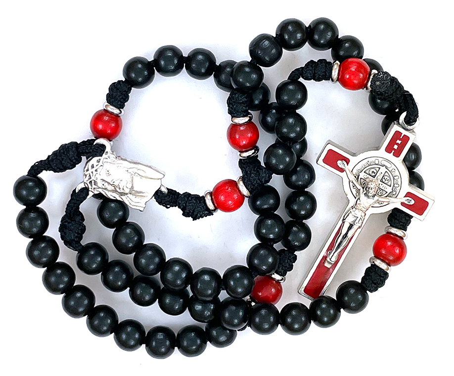 Red St. Benedict Paracord Rosary