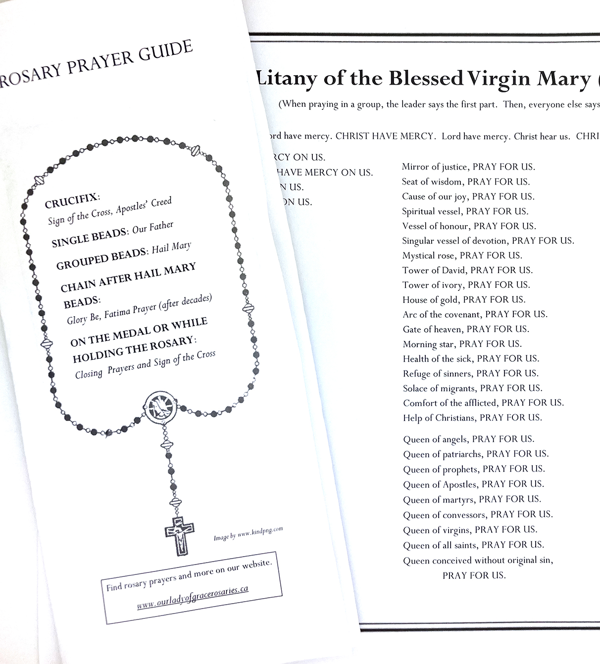 Rosary Prayers Printable Free