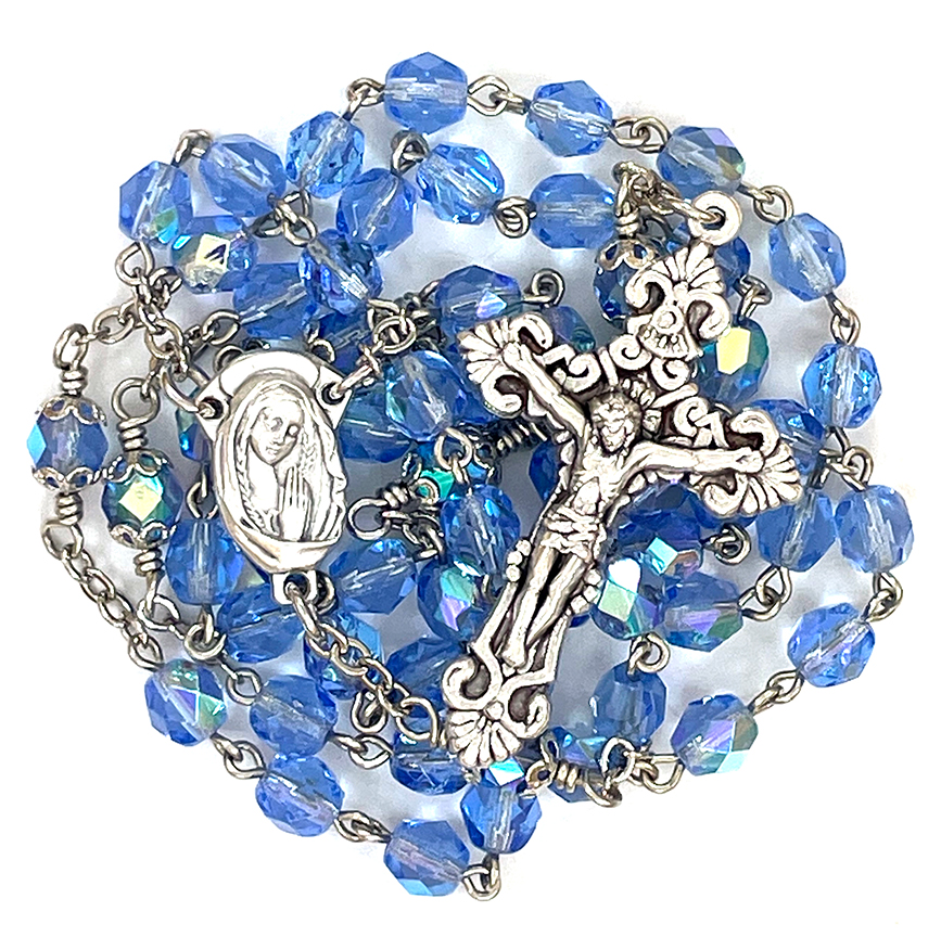 Blue Sparkle Rosary: $29.99 (CAD)