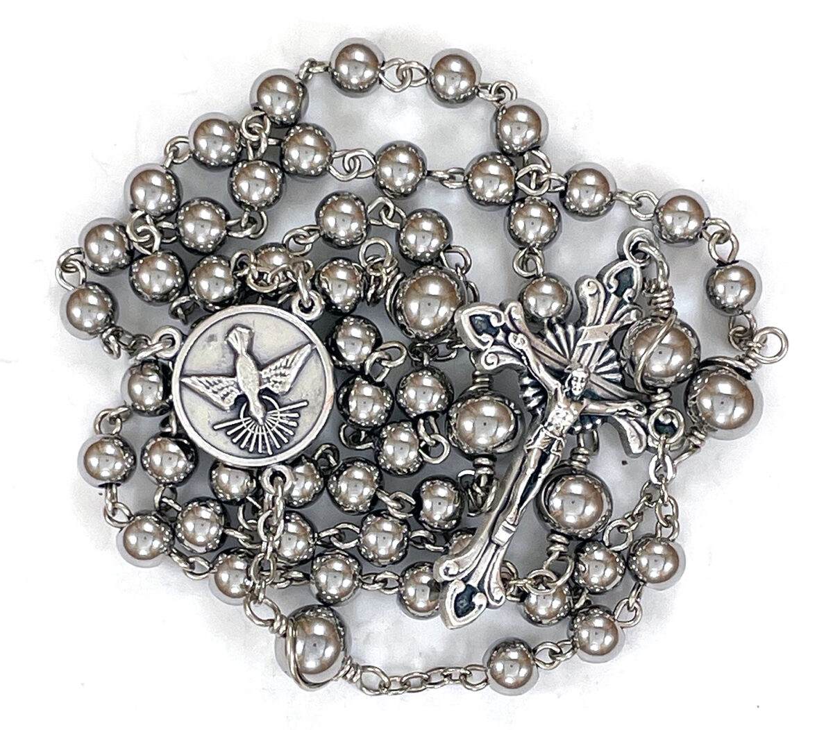 Holy Spirit Stainless Steel Bead Rosary: $34.99 (CAD)