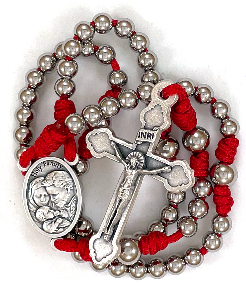 Red Paracord Stainless Steel Rosary ($28.99 CAD)