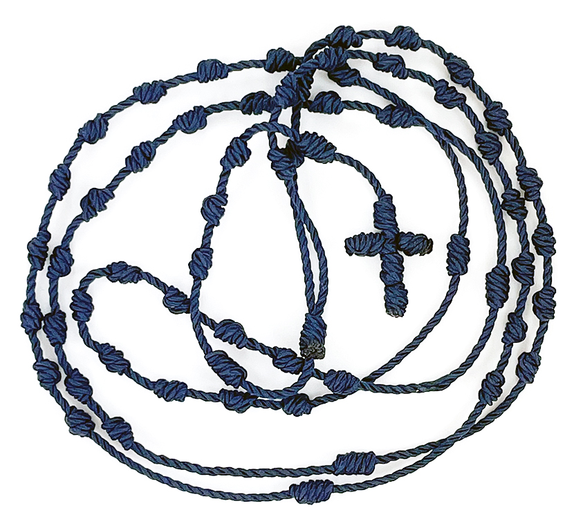 Navy Blue Knotted Rosary: $3.99 (CAD)