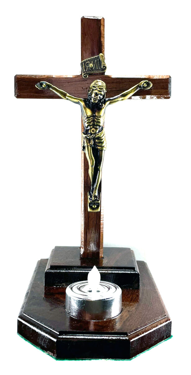 Walnut Crucifix for Votive Candles ($29.99 CAD)
