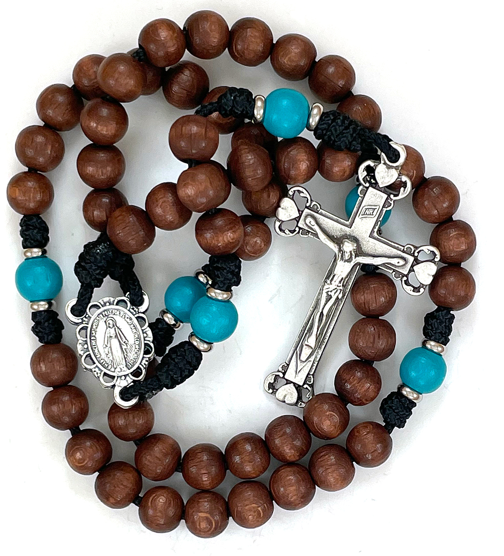 Aqua Accent Paracord Rosary: $31.99 (CAD)