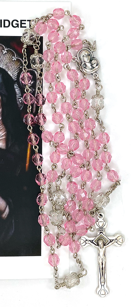 (Z076-2) Pink Brigittine Rosary: $35.99 (CAD)