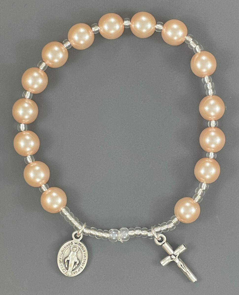 Light Pink Glass Pearl Bracelet