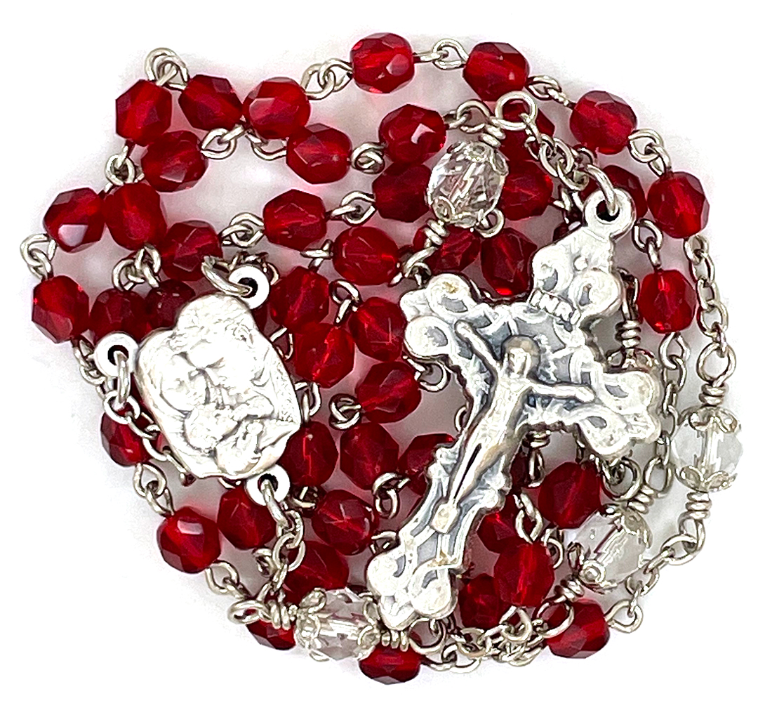 Red Holy Family Rosary ($27.99 CAD)