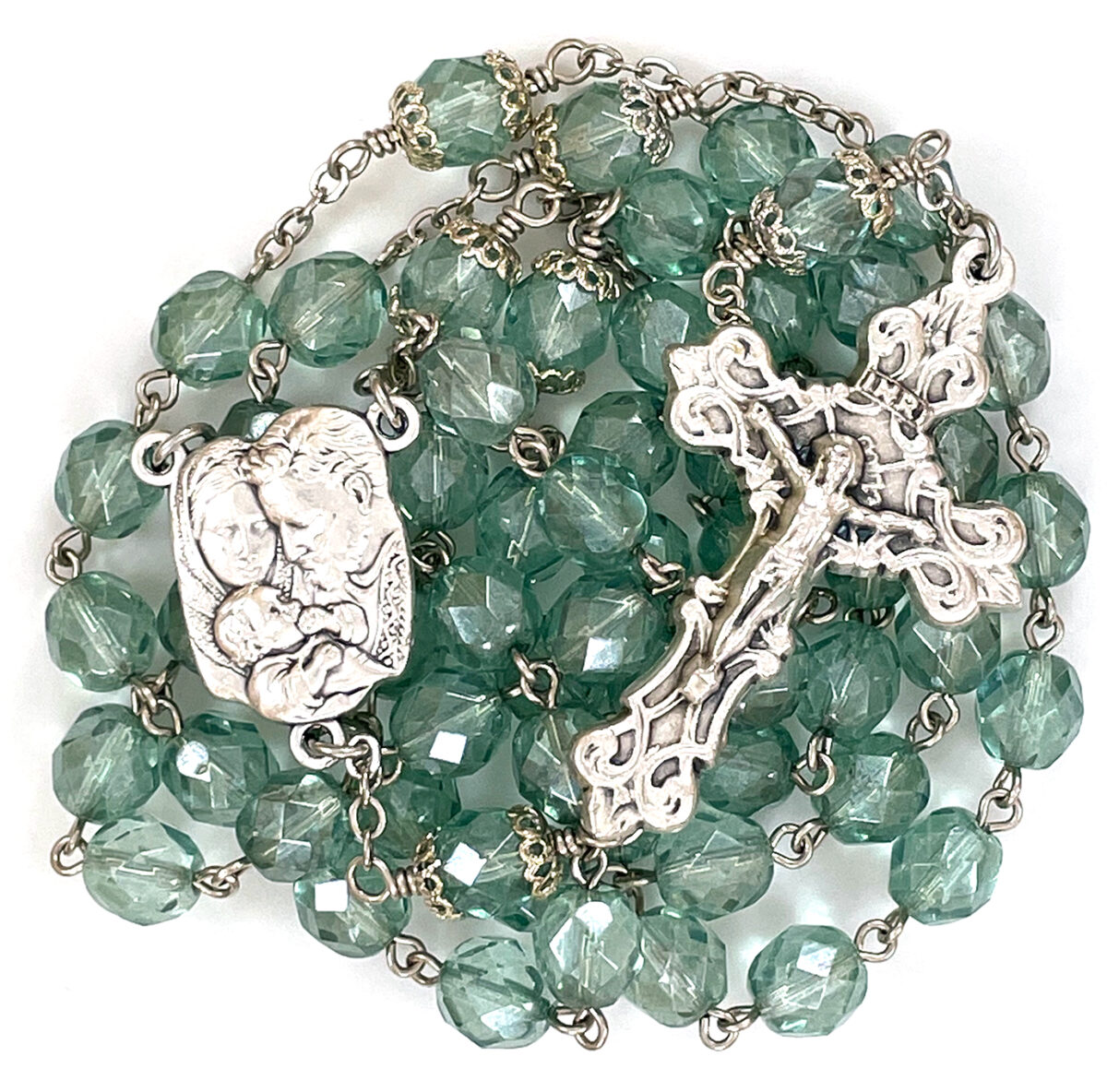 Soft Green Holy Family Rosary ($39.99 CAD)