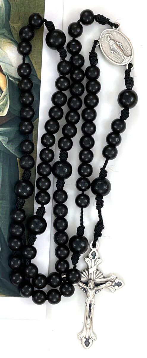 (Z076-1) Black Wood Brigittine Rosary: $13.99 (CAD)