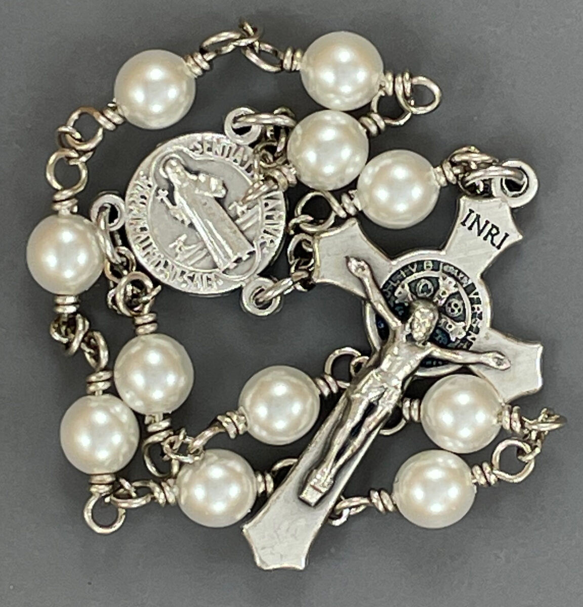 Glass Pearl St. Benedict Pocket Rosary ($10.99 CAD)
